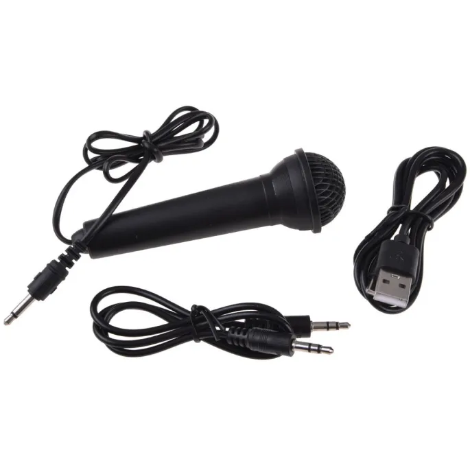 przód srebrnego keyboardu z widocznymi przyciskami i mikrofonem