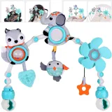 interaktywna zawieszka sensoryczna dla niemowląt na łóżeczku