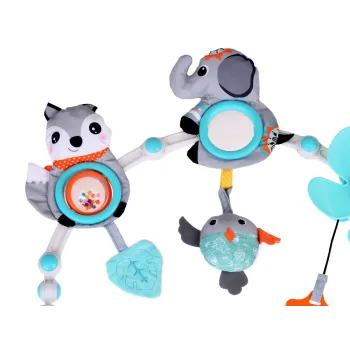 montaż zawieszki do łóżeczka za pomocą elastycznych klipsów