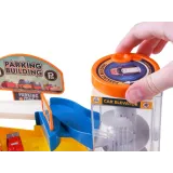 Zestaw z autkami, figurką ochroniarza i znakami informacyjnymi