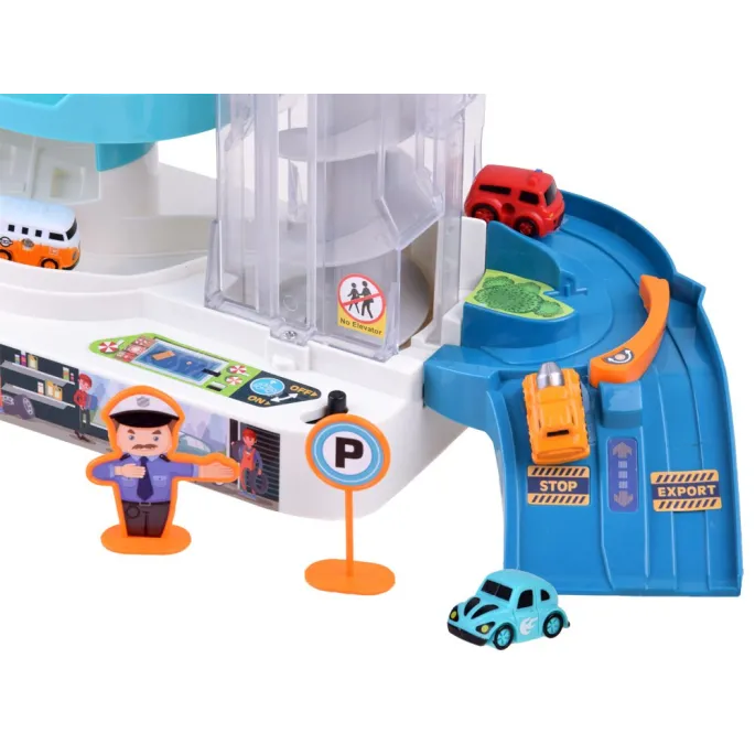 Detail: szlabany zatrzymujące pojazdy na wybranych poziomach