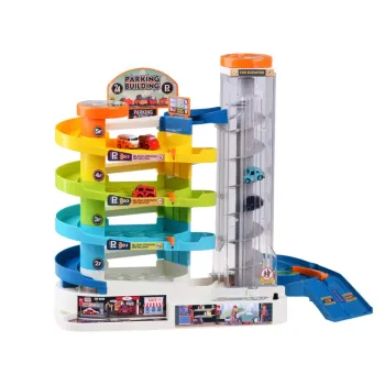 Kolorowe opakowanie parkingu z wyraźnym podglądem zawartości