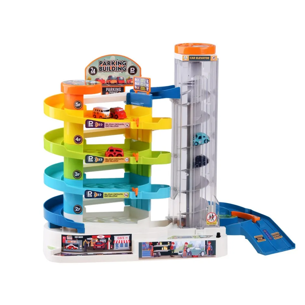 Kolorowe opakowanie parkingu z wyraźnym podglądem zawartości