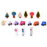 zbliżenie na helikopter z obrotowym śmigłem na tle klocków