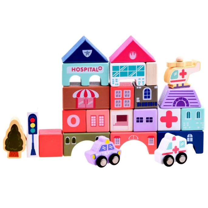 zaokrąglone krawędzie klocków dla bezpieczeństwa dziecka