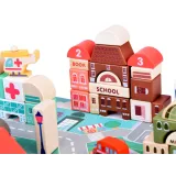 zestaw podczas kreatywnej zabawy dziecka w budowanie miasta