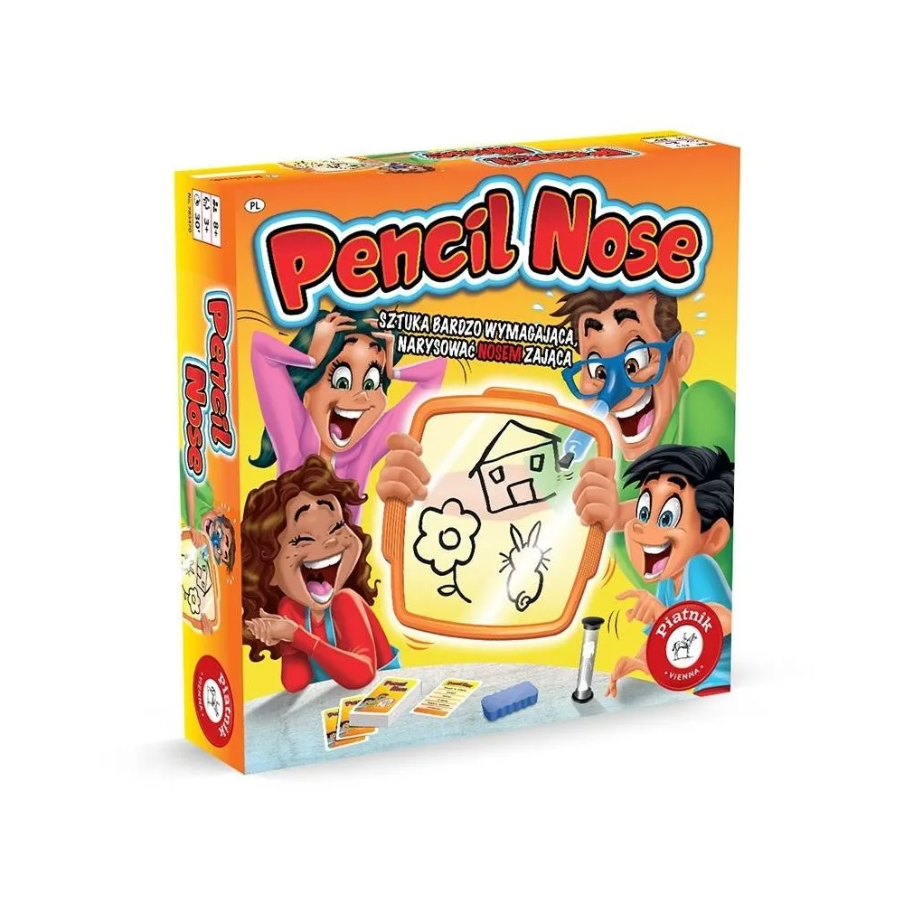 Gra Pencil Nose PIATNIK – zestaw z okularami i tablicą do rysowania nosem