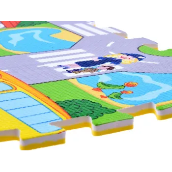 Mata piankowa prezentująca układ ulic do zabawy pojazdami