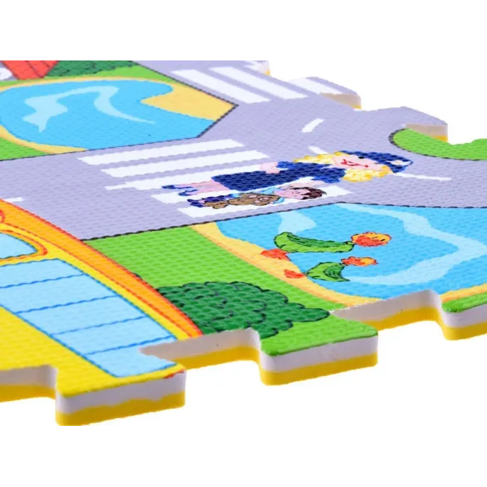 Mata piankowa prezentująca układ ulic do zabawy pojazdami