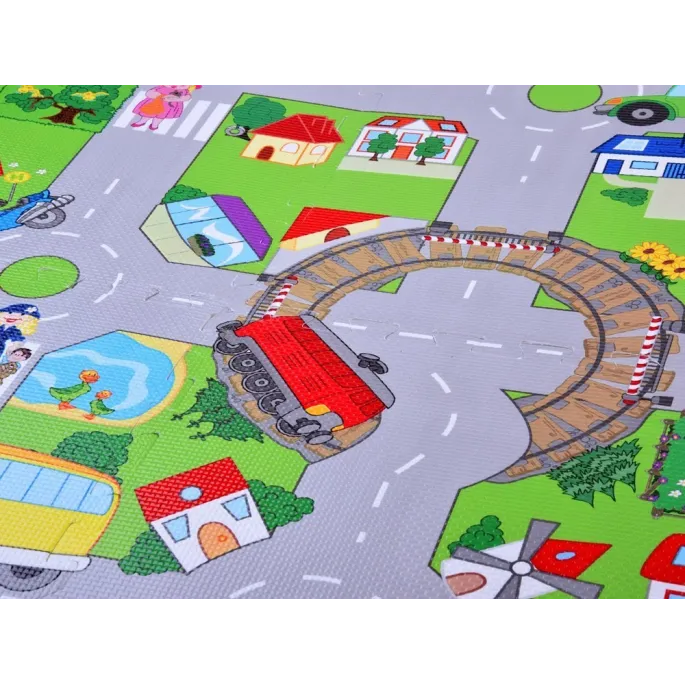 Mata ULICA układana na podłodze jako bezpieczne miejsce zabaw