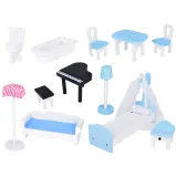 balkon z widokiem na sypialnię domku dla lalek