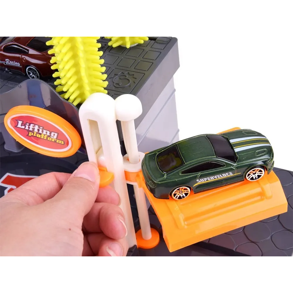 element dźwiękowy i świetlny myjni samochodowej pokazany z bliska