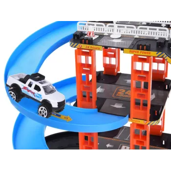 widok zestawu z akcesoriami: znaki, stacja benzynowa, przystanek