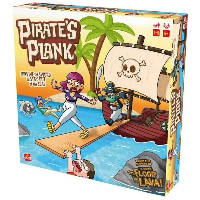 elementy gry Pirate's Plank Atak Pirata z piankowymi płytkami na podłodze