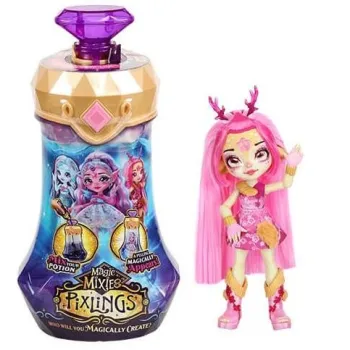 Pixlings lalka Jelonek różowa z długimi włosami oraz butelką do eliksiru