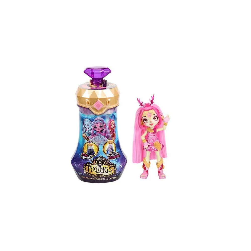 Pixlings lalka Jelonek różowa z długimi włosami oraz butelką do eliksiru