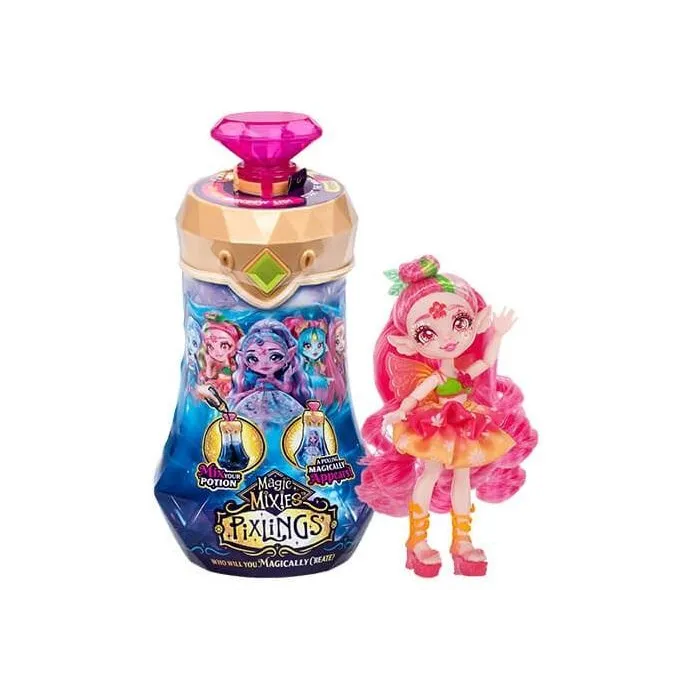 Lalka Pixlings Wróżka różana z długimi włosami i dodatkami do eliksiru