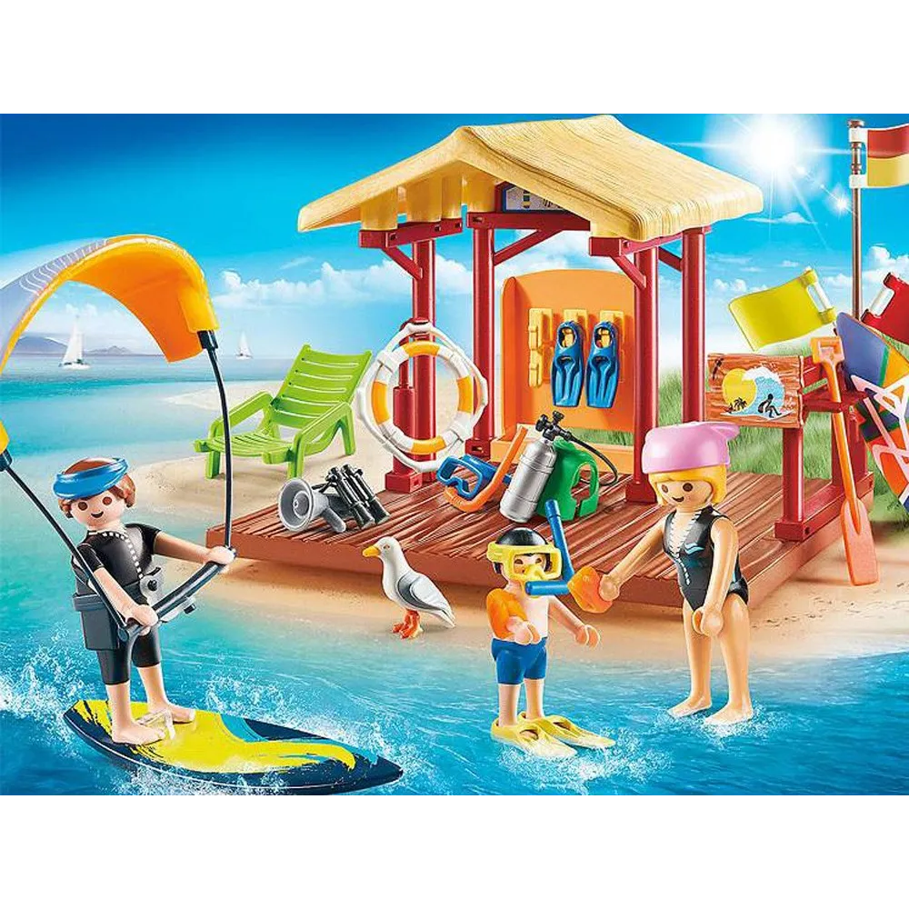 elementy rekreacyjne: leżak i altanka z klocków playmobil