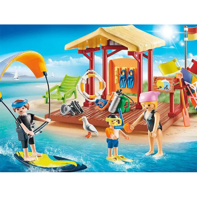 elementy rekreacyjne: leżak i altanka z klocków playmobil