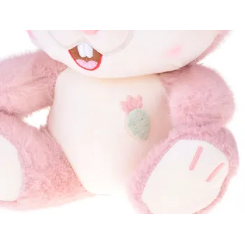 pluszowy królik z długimi, zaginanymi uszami w różnych pozycjach