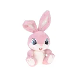 pluszowy królik z jasnym brzuszkiem i marchewką jako ozdobą