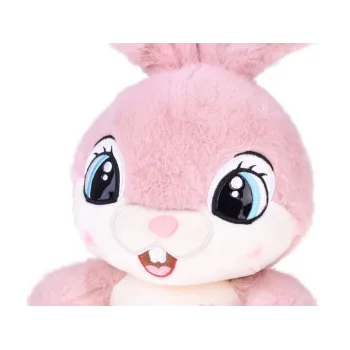 maskotka królik w pełnej krasie, widoczny miękki różowy plusz