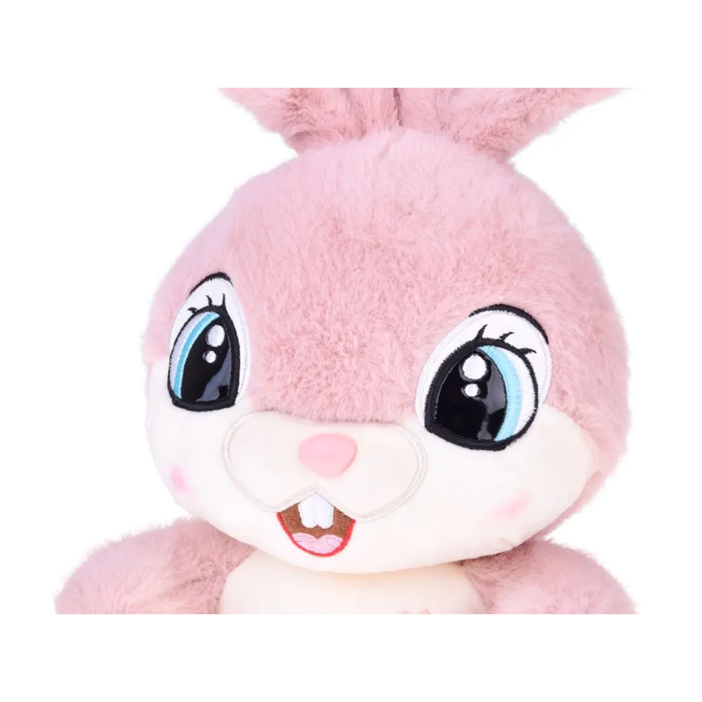 maskotka królik w pełnej krasie, widoczny miękki różowy plusz