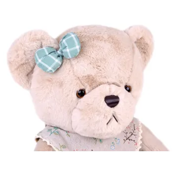 Pluszowy MIŚ - beżowa Zosia 58cm w zielonej VINTAGE sukience ZA5923 D