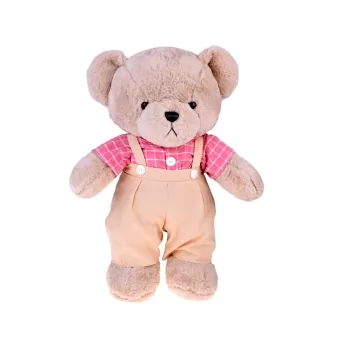 Pluszowy MIŚ - beżowy Filip 58cm w różowej VINTAGE koszuli ZA5923 A