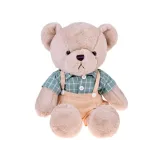 Pluszowy miś Franek 58 cm siedzący z wyraźnym strojem vintage