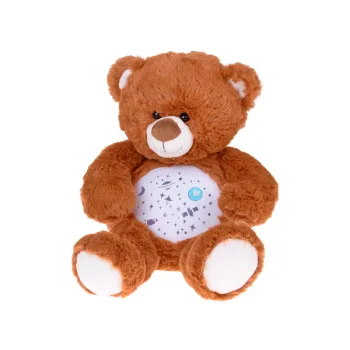 Detal wyszywanego noska i panelu na brzuszku pluszowego misia