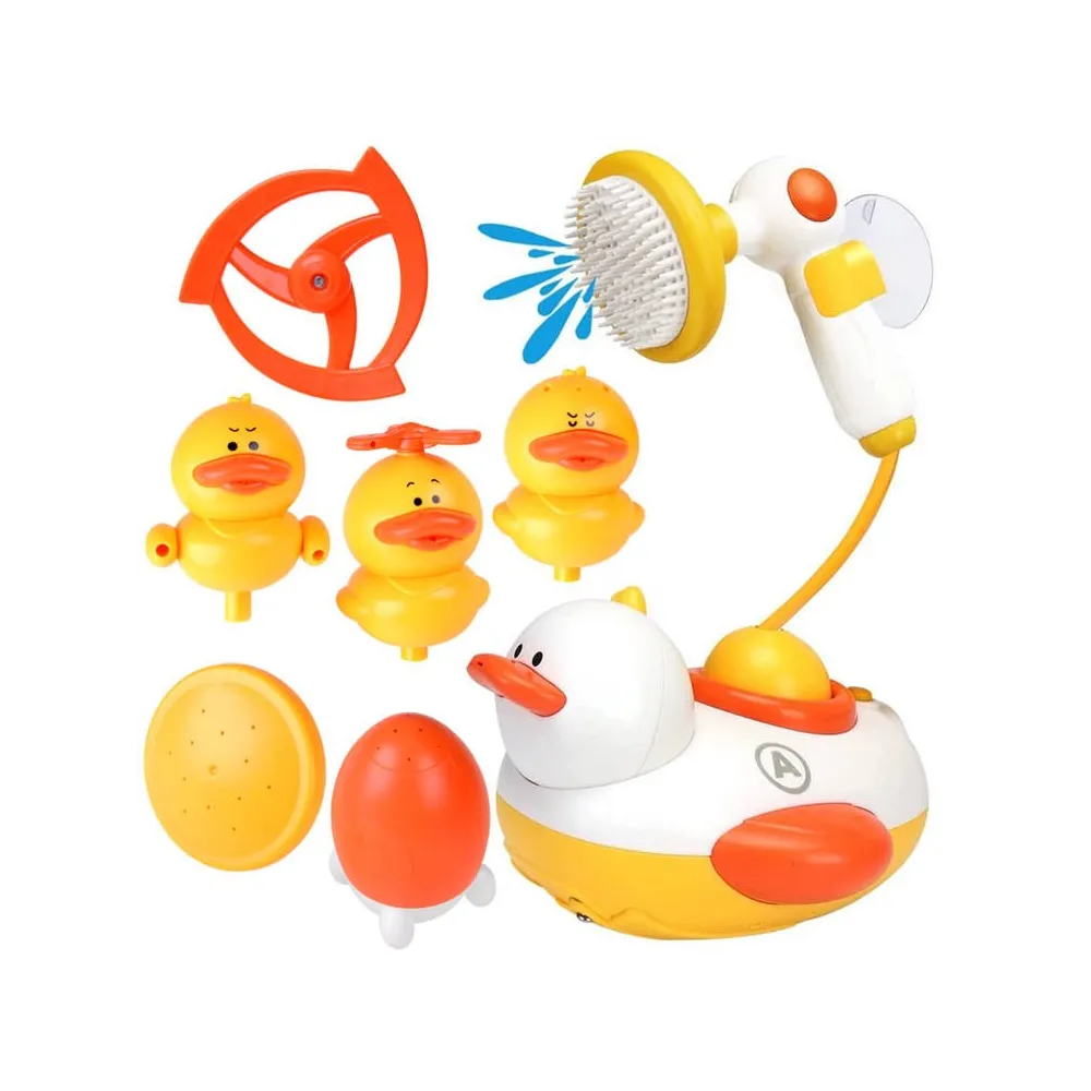 pływająca kaczka do kąpieli na wodzie z różnymi elementami zestawu