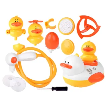 kolorowe pudełko z całością zestawu pływającej kaczki