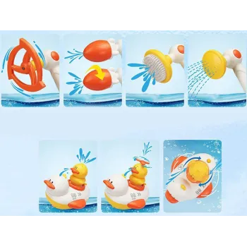 głowica prysznicowa z podłączonym wężykiem prezentowana podczas użycia