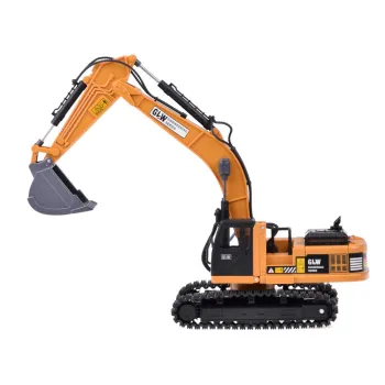 Widok pojazdu budowlanego z efektami świetlnymi włączonymi