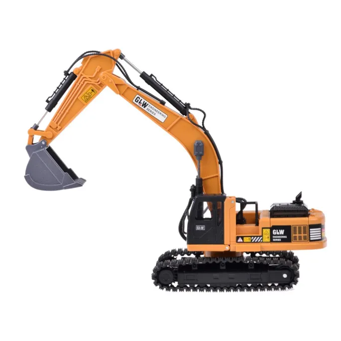 Widok pojazdu budowlanego z efektami świetlnymi włączonymi