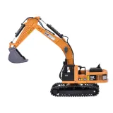 Widok pojazdu budowlanego z efektami świetlnymi włączonymi