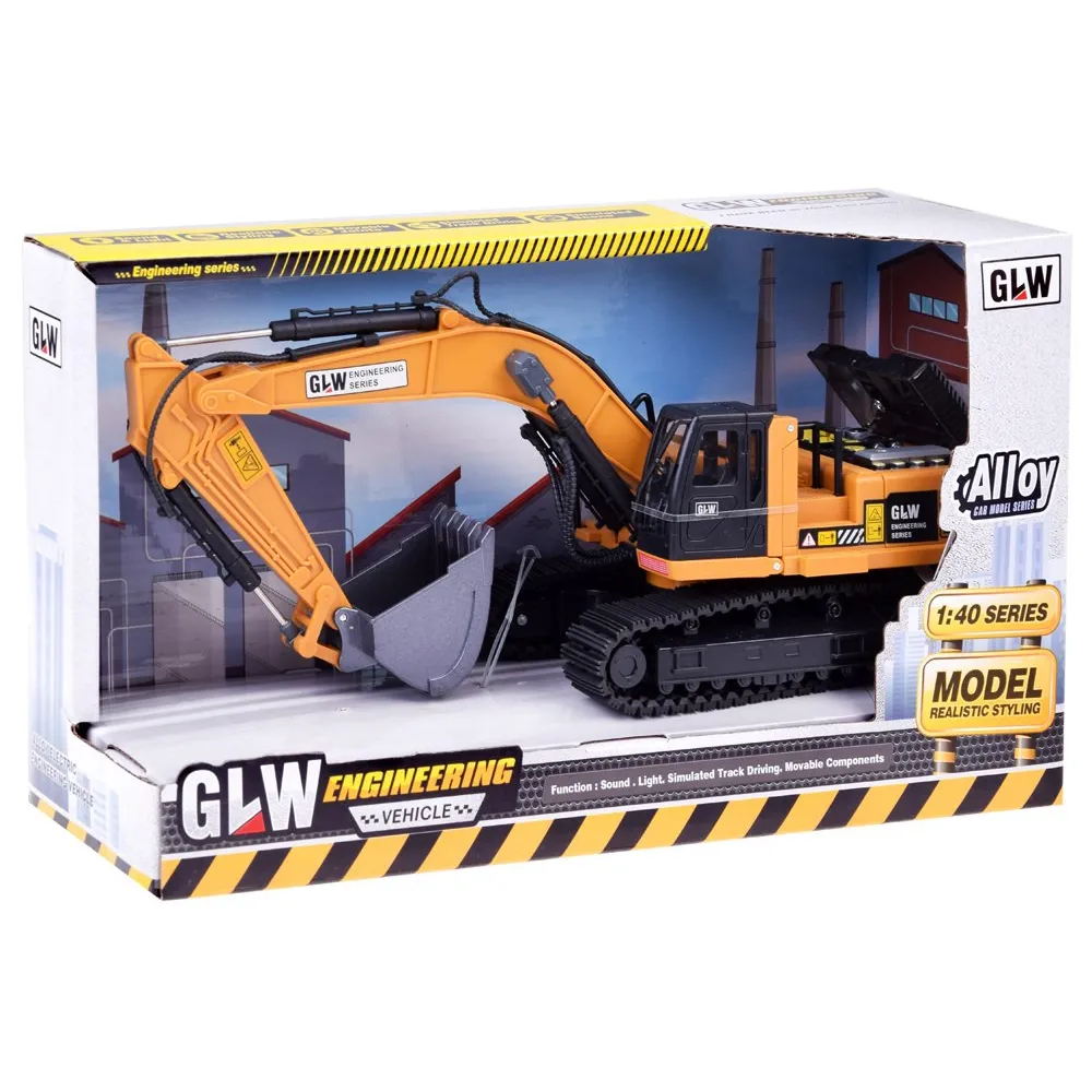 Opakowanie zabawki pojazd budowlany koparka gotowe na prezent