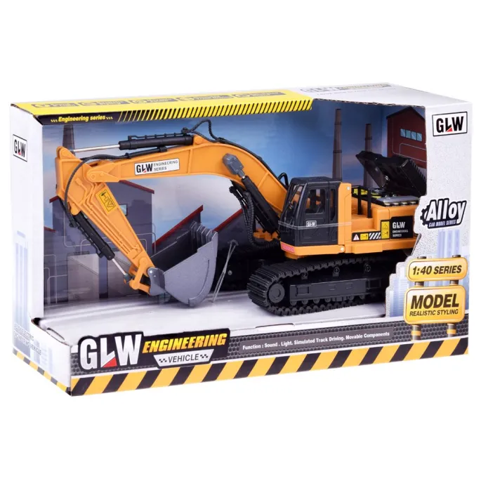 Opakowanie zabawki pojazd budowlany koparka gotowe na prezent