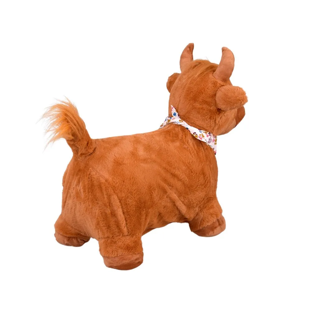 widok skoczka byka od frontu z zaznaczonymi cechami zabawki