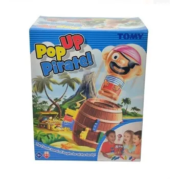 Gra Pop Up Pirate! TOMY z piratem w beczce oraz kolorowymi mieczami