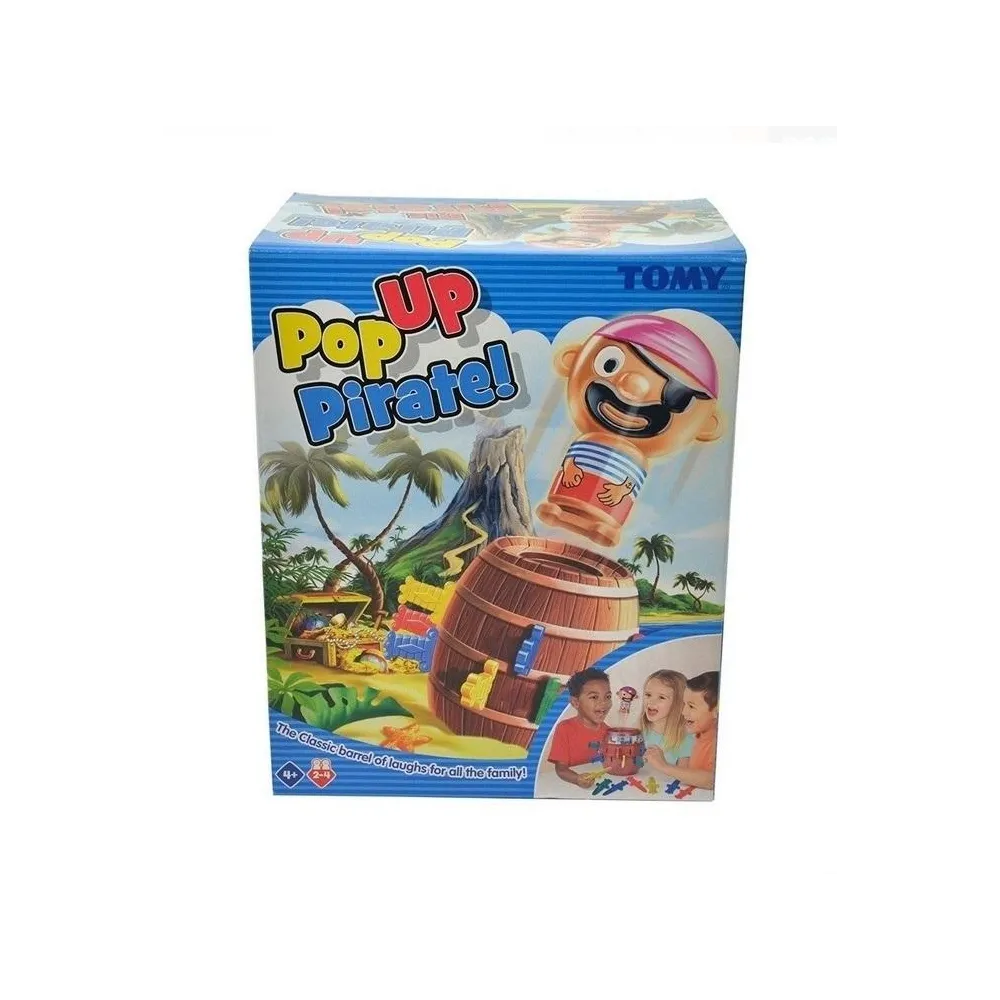 Gra Pop Up Pirate! TOMY z piratem w beczce oraz kolorowymi mieczami