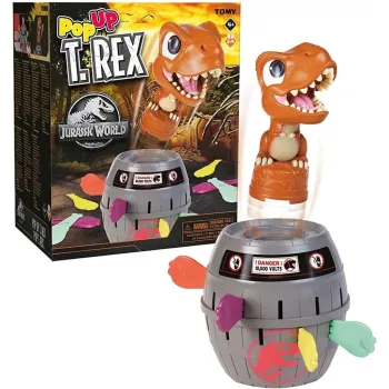 Figurka Pop Up T-Rex Jurassic World TOMY stojąca na podstawie