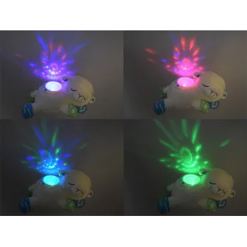 Projektor OWIECZKA Lampka maskotka pluszak gwiazdki kołysanki szum ZA4797