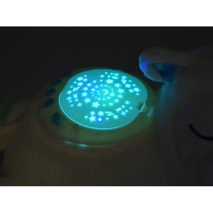 zbliżenie na wyszywane detale pyszczka i oczu owieczki