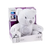 biały pluszowy miś projektor podczas zabawy z dzieckiem