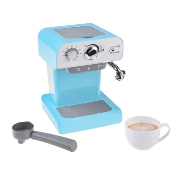 realistyczny wygląd ekspresu do kawy dla dzieci na tle kuchni