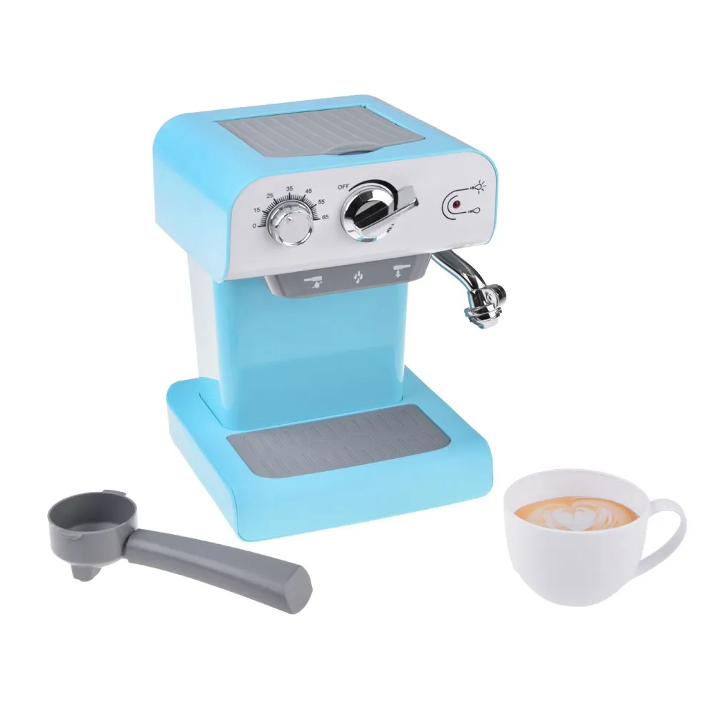 realistyczny wygląd ekspresu do kawy dla dzieci na tle kuchni