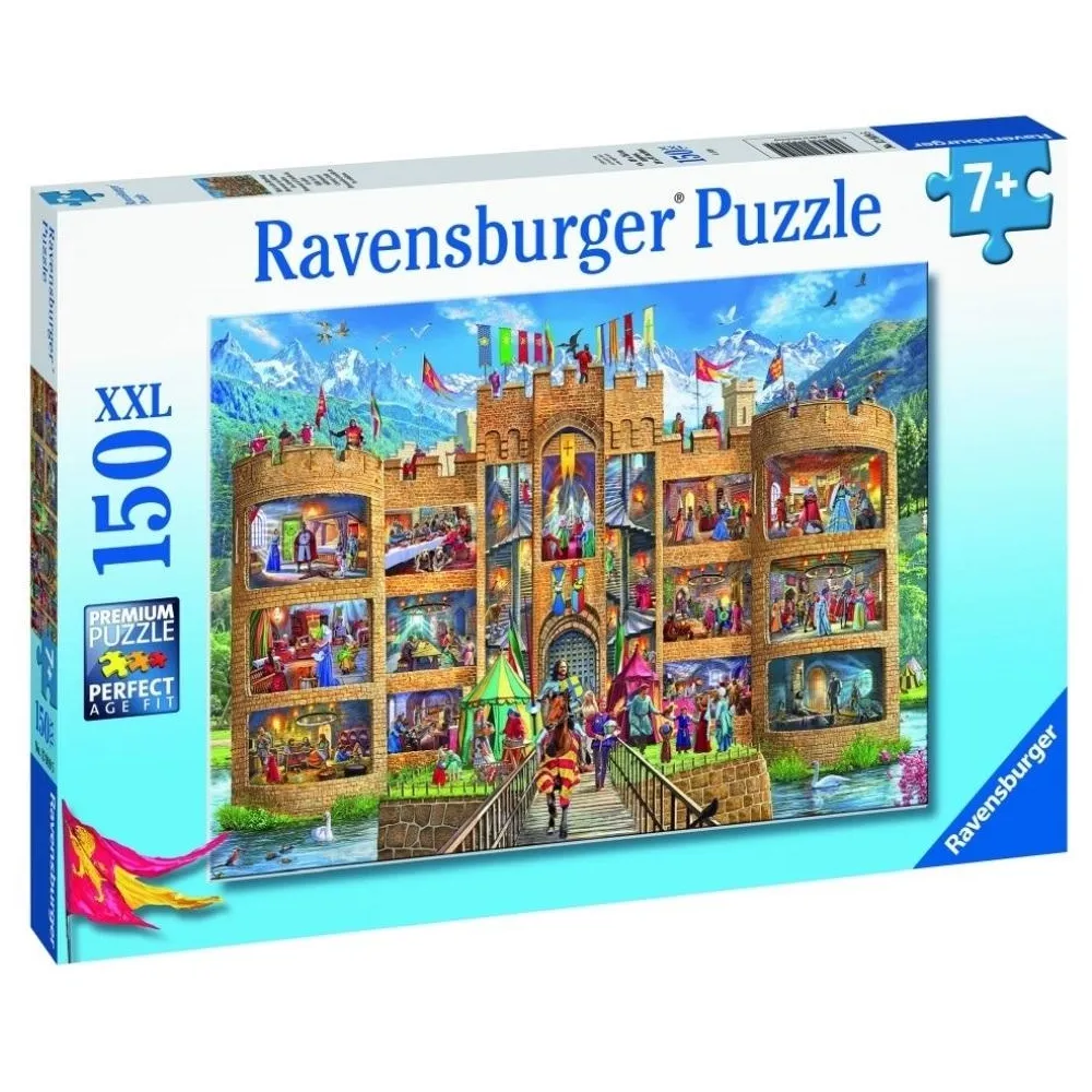 Puzzle 150 elementów z motywem zamku rycerskiego w wersji XXL