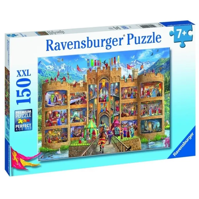 Puzzle 150 elementów z motywem zamku rycerskiego w wersji XXL